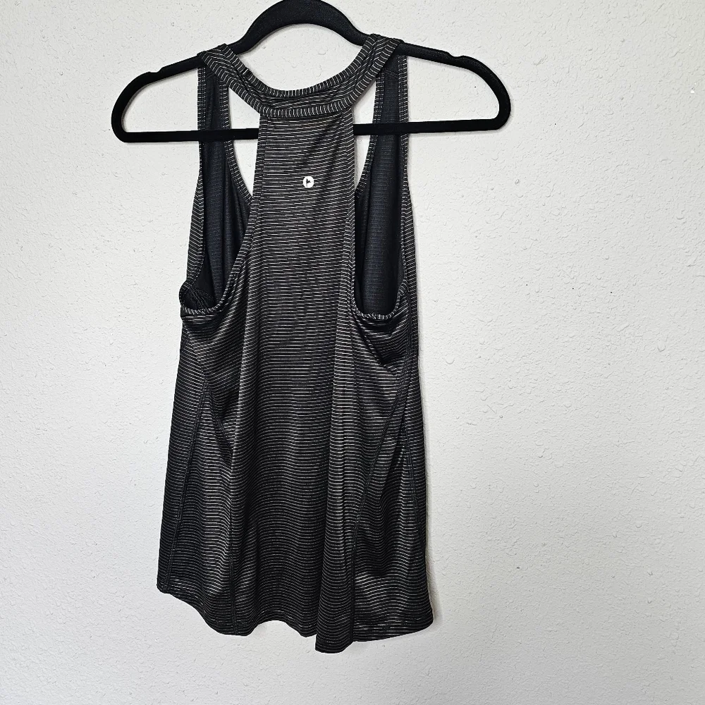 90 degrees by reflex Black Thin Gold Stripe Loose Fit Racerback Tank Size M‎ - Picture 2 of 7